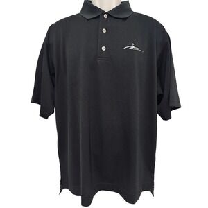 Footjoy Polo Shirt Mens Medium Black Prodry Pique Titleist Script Golf FJ Golfer